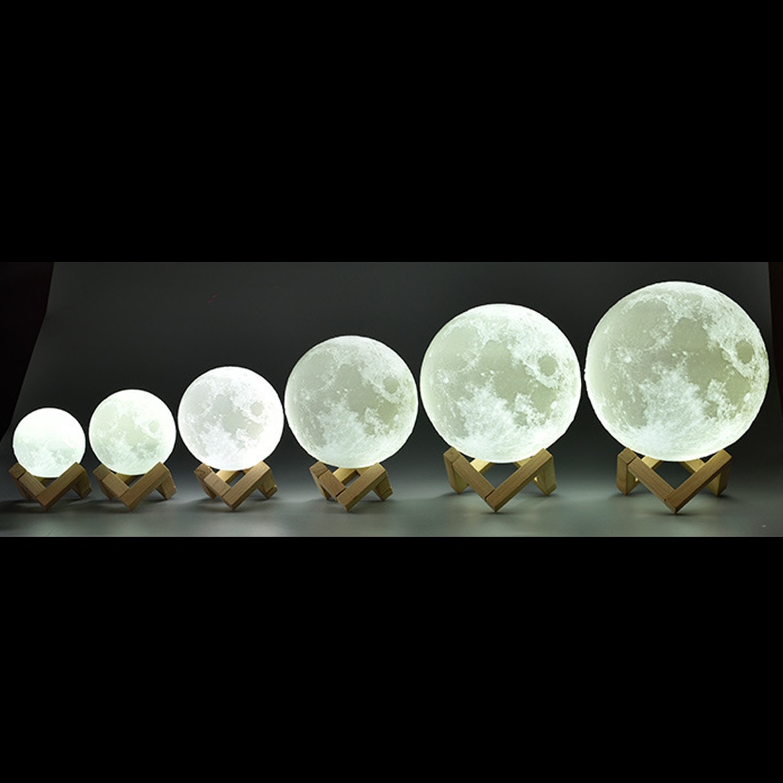 Impresión 3D Luna lámpara 8-20cm USB Led táctil luz Luminaria iluminación dormitorio lámpara noche cambio de Color luz de Navidad