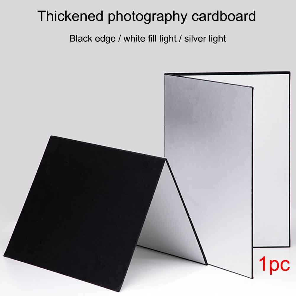 3 in1 dobrável luz de papelão refletor engrossado para fotografia dupla face placa pequenos adereços branco preto prata portátil