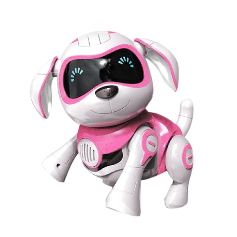 Juguetes electrónicos para mascotas de Perro Robot, Robot inalámbrico, Sensor inteligente para cachorros, caminará hablando, Robot remoto para perros, juguete para mascotas para niños, niños y niñas: Pink