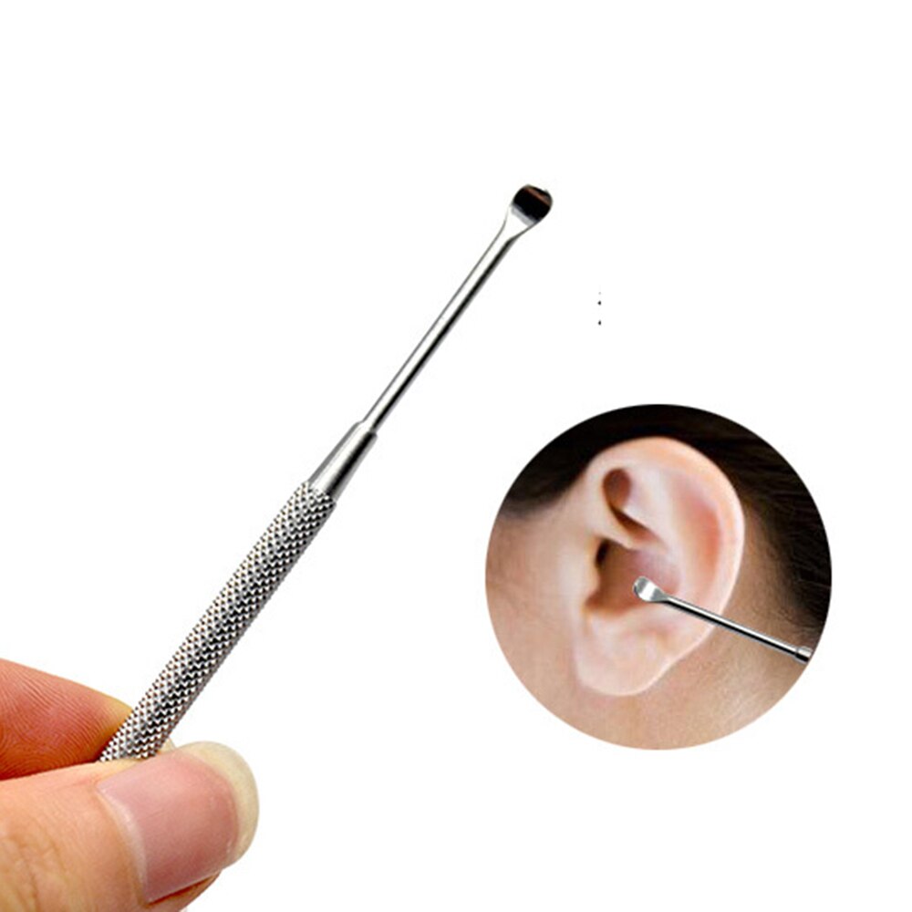 Double-ended Stainless Steel Spiral Ear Pick Spoon Ear Wax Removal Cleaner Ear Care Tool Kit Multifunction Portable