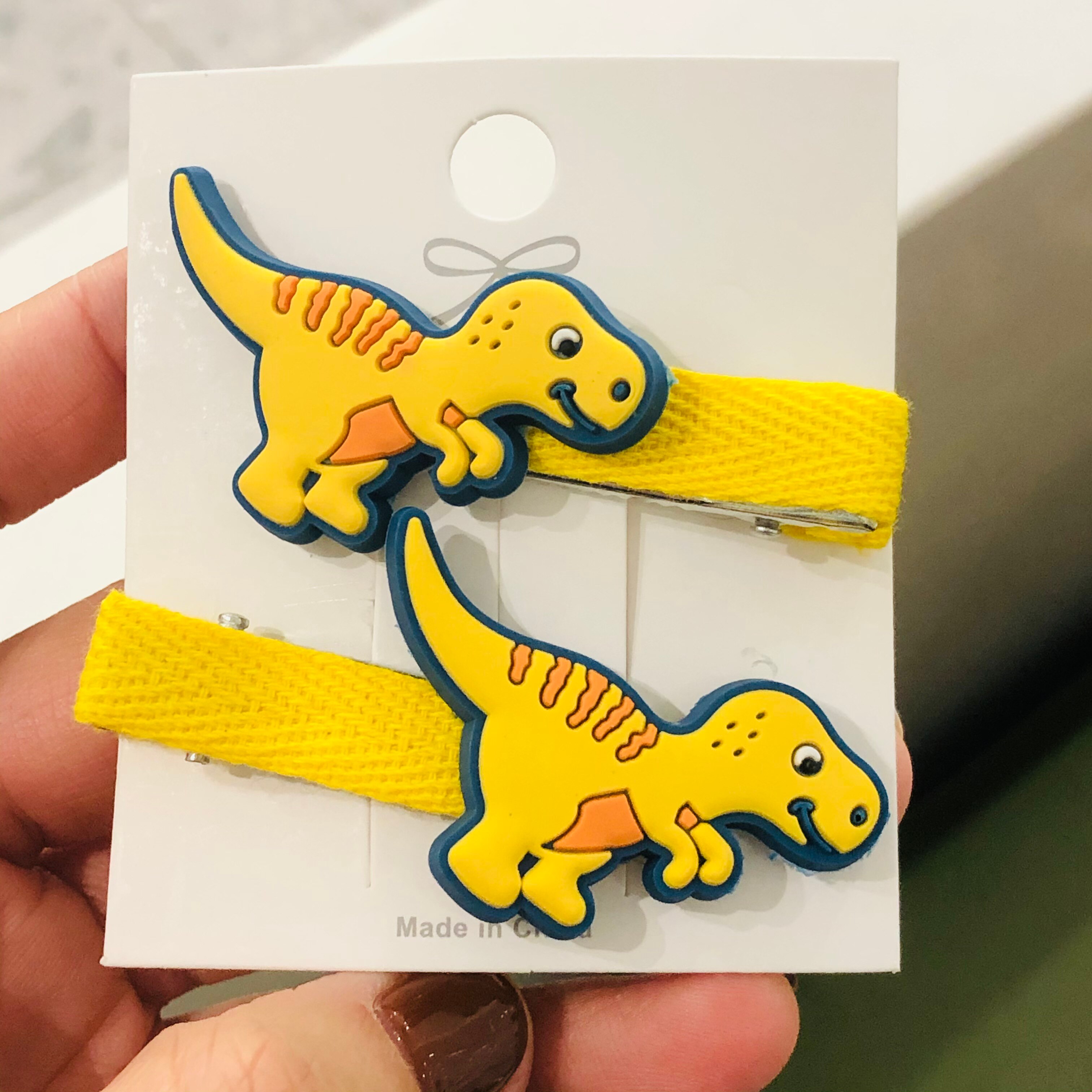 2 Teile/satz Mädchen Nette Dinosaurier Ebene Gewinde Tuch Haarnadeln freundlicher Süße Haar Clip Barrettes Stirnband freundlicher Haar Zubehör: Braun