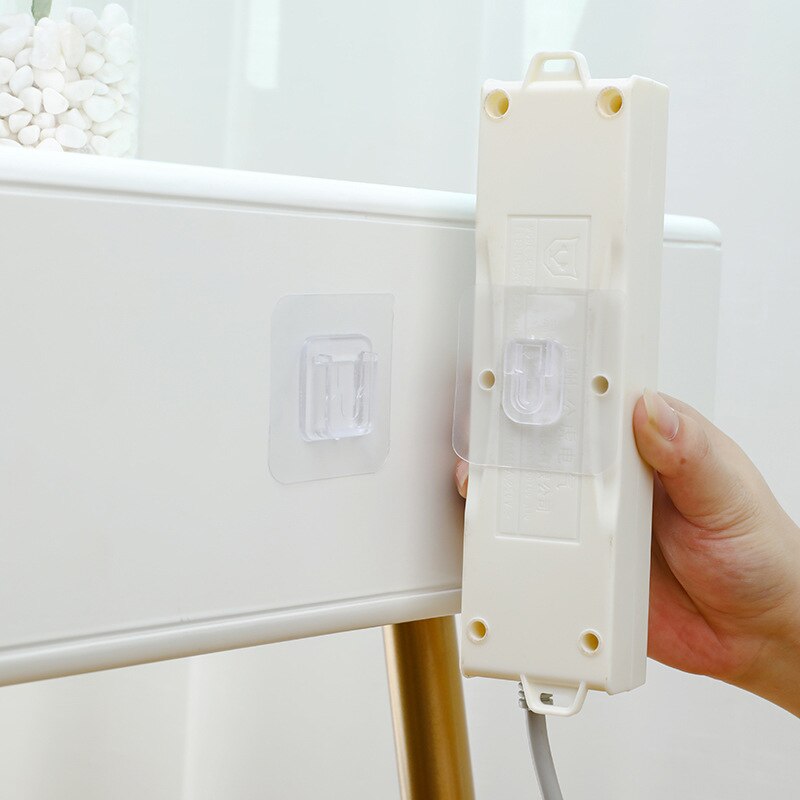 2/6/12 Double-Sided Holder Wall Mounted Wire Storage Row Socket Holder Adhesive Sucker Traceless Storage Holder Kitchen Bathroom