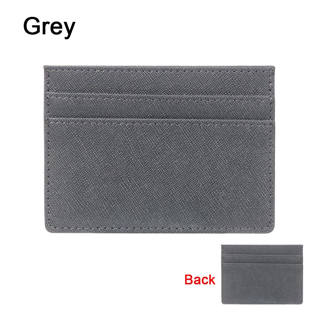 Dubbelzijdig Kaarthouder Slanke Bank Credit Card Id Kaarten Coin Pouch Case Tas Portemonnee Organisator Vrouwen Mannen Dunne Business card Wallet: grey