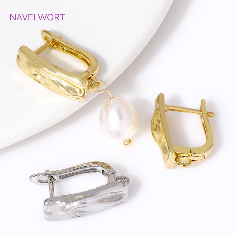 2/4 Uds. Accesorios para pendientes Shvenzy chapados en oro de 18K, alambres de latón, sujetadores para pendientes, para pendientes DIY, accesorios para hacer joyas
