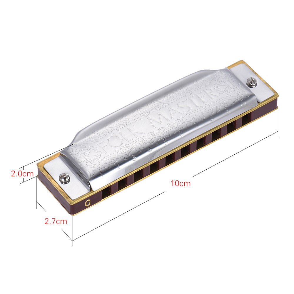 Suzuki 10-Hole Harmonica - Key of C - 20 Tones - Beginner & Student Model