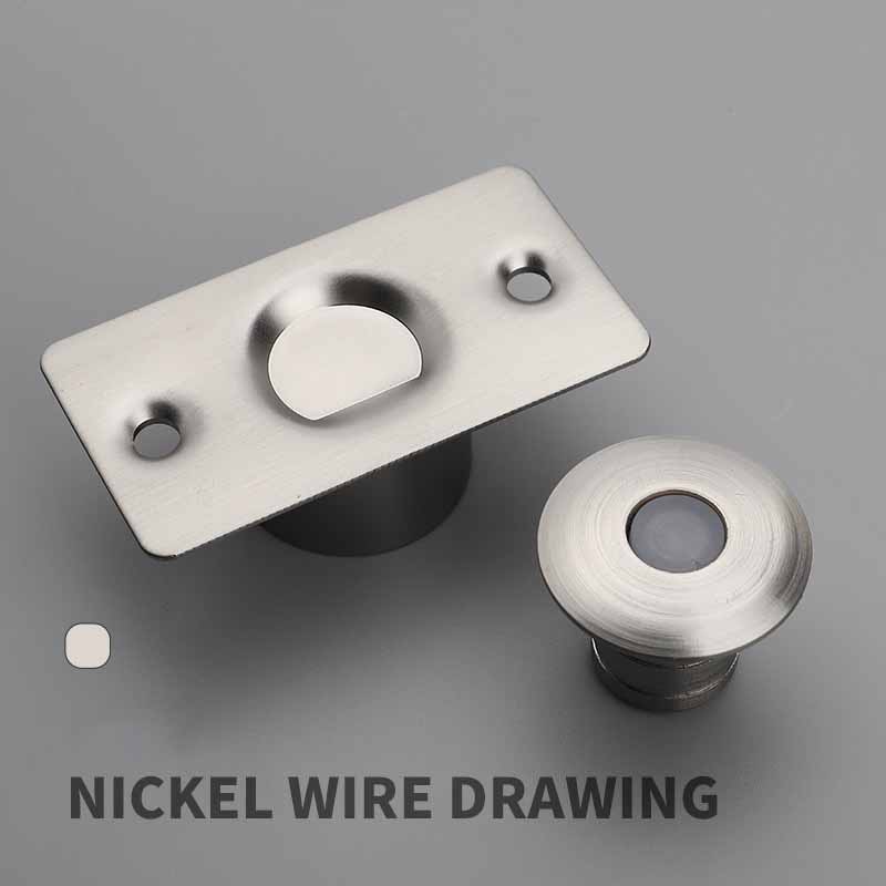 Butoir de porte magnétique Invisible en acier inoxydable, butoir de porte au sol pour tampon de porte, quincaillerie d&#39;arrêt de porte cachée: NICKEL
