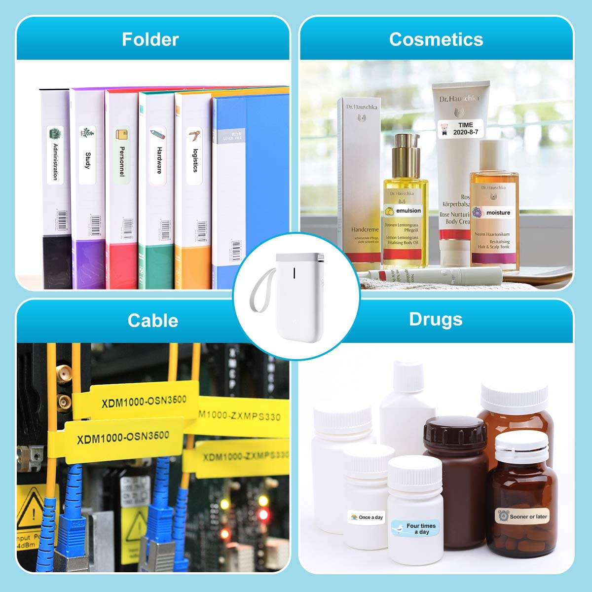 Niimbot D11 Mini Portable Thermal Label Printer Pocket Tape Sticker Label Maker For Mobile Android iOS Phone