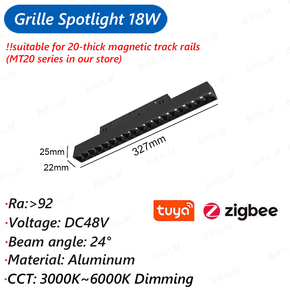 Zigbee3.0 luz de pista magnética inteligente tuya alexa dc48v led ponto grade de inundação lâmpadas pingente moderna casa sala estar preto: azul escuro