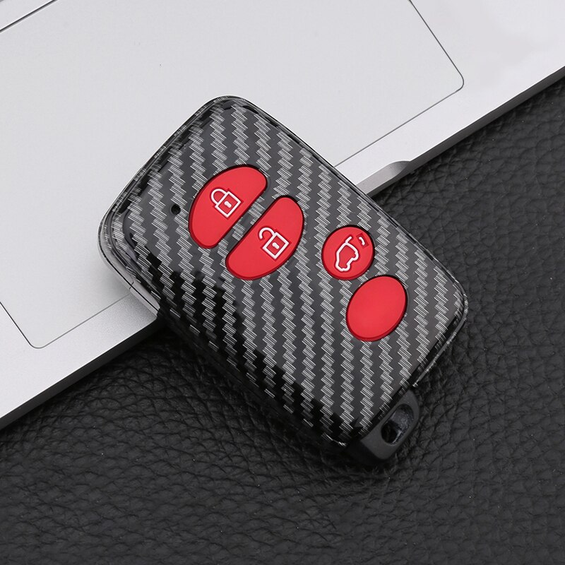 Auto Sleutel Cover Key Case Voor Toyota 86 Land Cruiser Prado 150 Avalon Camry Prius Crown Highlander Voor Subaru Foreste xv Legacy: C Carbon Red
