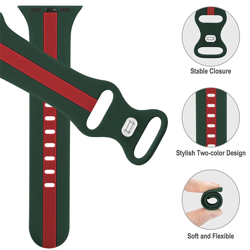 Siliconen band voor Apple Watch Series 3 5 6 SE 7 8 Ultra Sport rubberen horlogeband voor IWatch 38 42MM 40MM 44MM 41 45 49MM