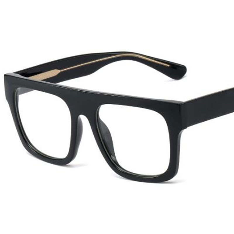 Transparent Glasses Oversized Square Women's Eyeglasses Frame Flat Top Men's Glasses Frame Pink Blue Large Feminine Glass