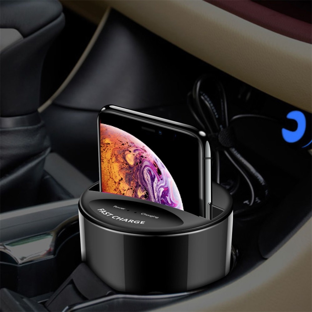 Youbina QI Wireless Charger USB Charging Holder for IPhone 8/X/XS/XR/XS Max Samsung Fast Charge Car Cup Charging Station