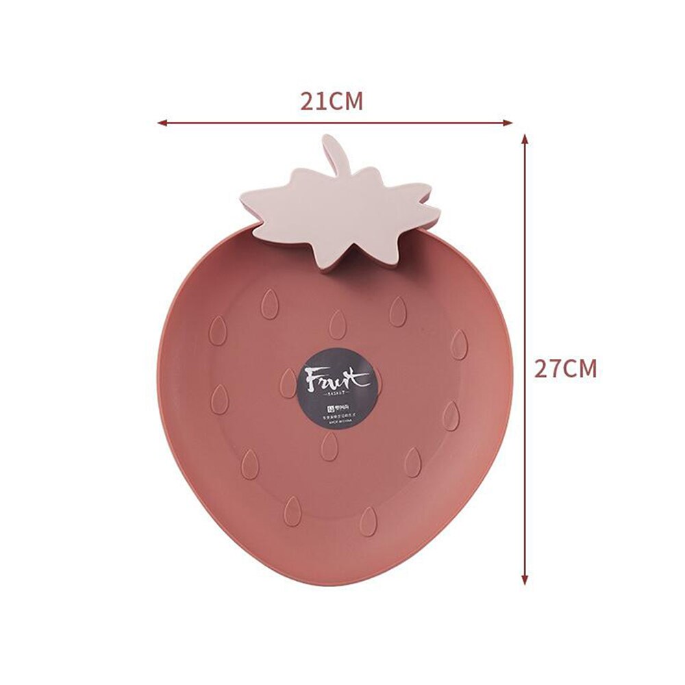 W kształcie truskawki owoce taca gastronomiczna 21*27CM salon na cukierki przekąnarty talerz suchy talerz z tworzywa sztucznego prosty deser talerz robić serwowania