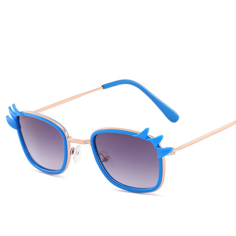 Ankom øyenvippeformet baby 3-8 år jenter solbriller gylden metall kattøyebriller årgang beskytte  uv400 briller  n362: Blå