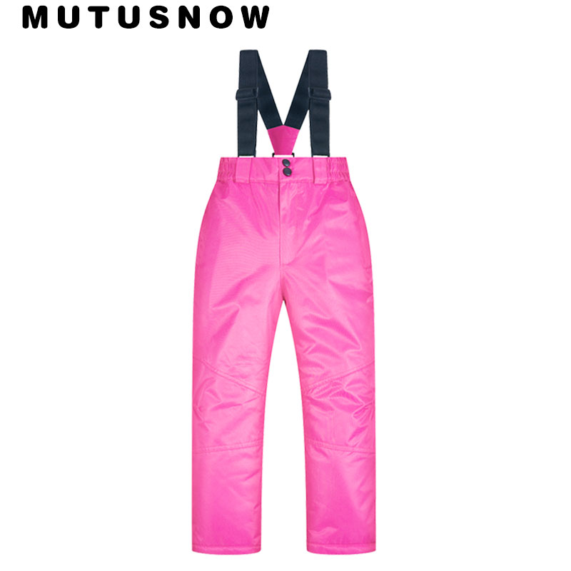 Pantalon de Ski pour enfant, coupe-vent épais, imperméable, pour fille et garçon, vêtement d'hiver pour le Snowboard et le Ski: Pink / 14