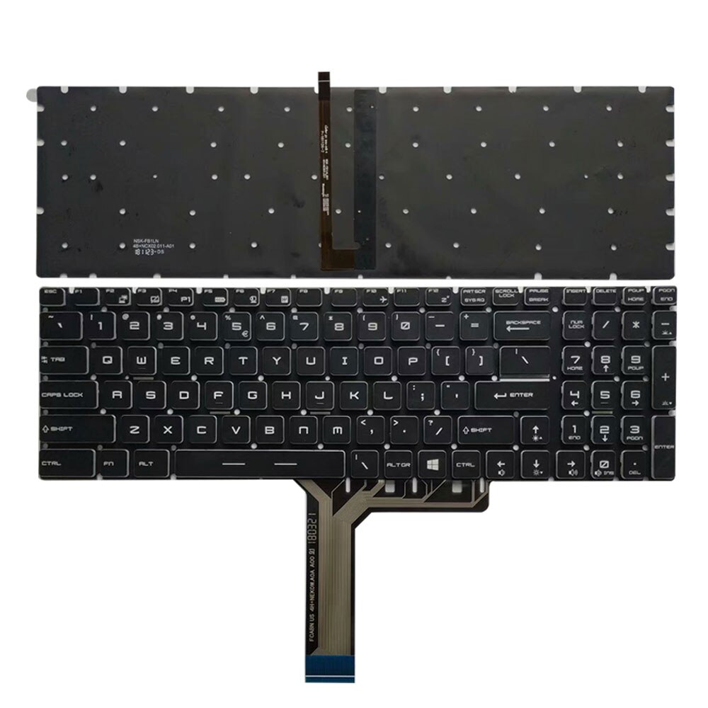 oss laptop tastatur til msi  gp63 8re/8rf ms -16 p 3 ms-16 p 5 oss tastatur
