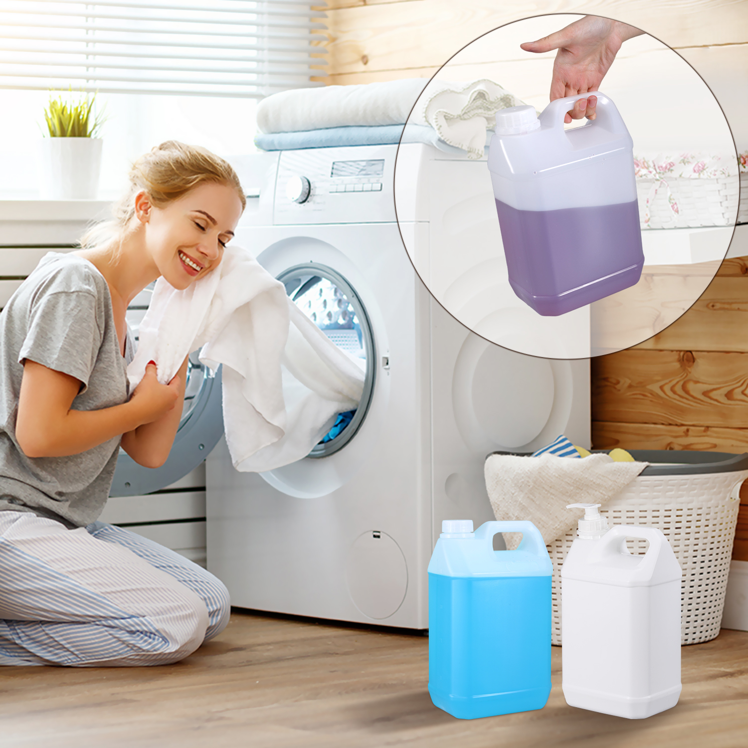 Secchio di plastica per uso alimentare da 2 litri secchio quadrato secchio per imballaggio di alcol sigillato con coperchio bottiglia a pressione di grande capacità