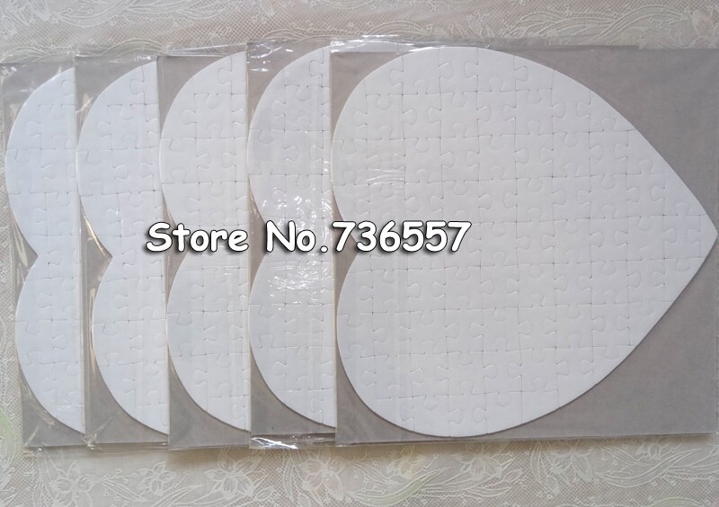 15pcs blank heart-shaped Sublimation Puzzles blank pearl Jigsaw