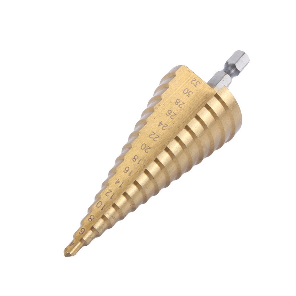 Hex titan belagd steg borr kon borr hålsåg 4-32mm hss 4241 för plåtverktyg hex kärnborr