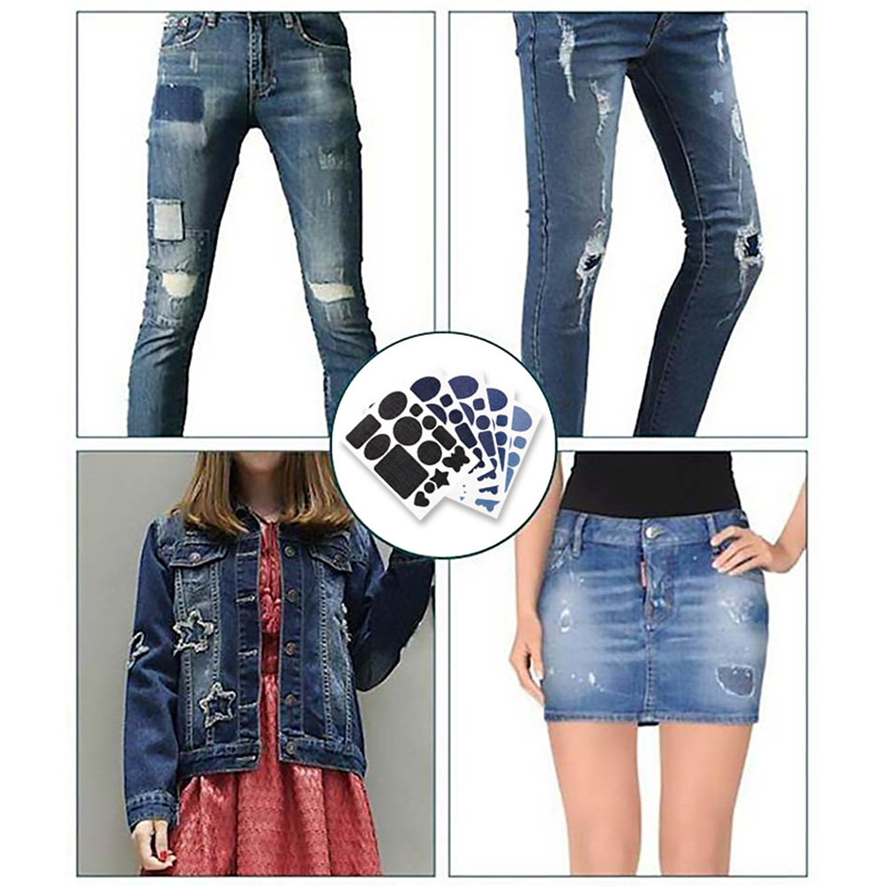 Parches de tela vaquera autoadhesivos para ropa, parches de tela vaquera para reparación de ropa, pegatinas de pantalones, apliques de insignias DIY