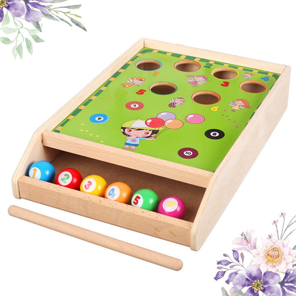 1 Set Table Game Toys Mini Billiard Toys Wooden Interactive Toy Educational Game Supplies for Home Nursery