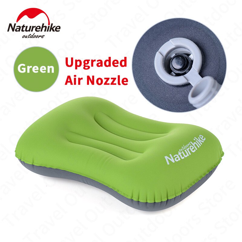 Naturehike Aufblasbare Kissen Reisen Luft Kissen Hals Camping Schlaf Getriebe Schnelle tragbar TPU Büro Freien Wandern NH17T013-Z: Grün-hoch