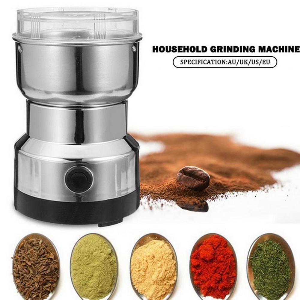 Koffiemolen 220v roestvrijstalen molen bonen noten malen roestvrijstalen plug eu/au/us/uk kruidenmolen  s4 t 5