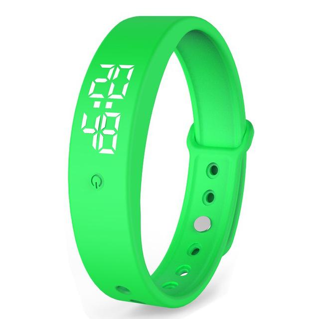 Hobbylane  v9 smart temperaturmätning armband vattentät intelligent vibrationspåminnelse övervakning av kroppstemperatur timer: Grön