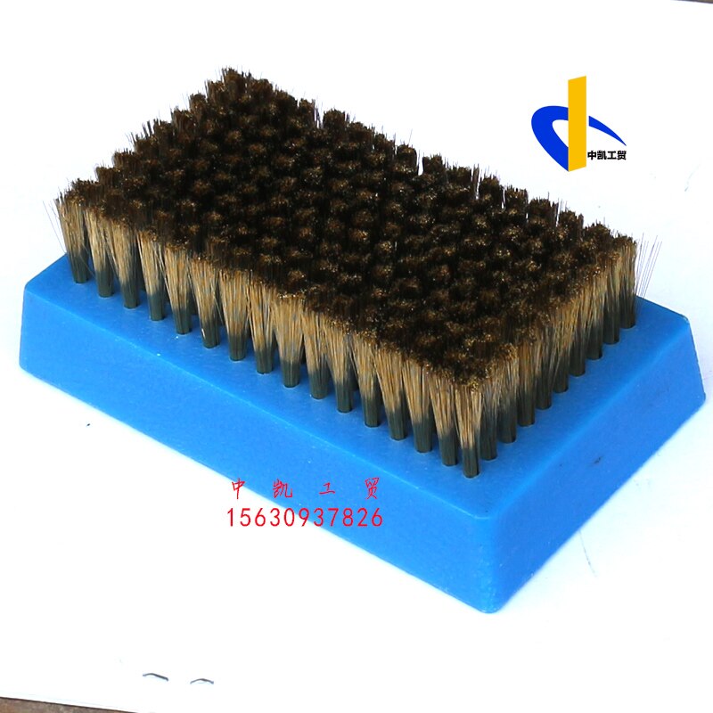 Industrial Plastic Handle Copper Wire Brush 0.076 Wire Diameter Wallpaper Printing Anilox Roller Cleaning Derusting