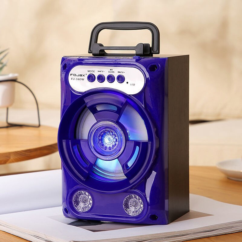 Bluetooth-Compatibel Luidspreker Wireless Sound Systeem Bass Stereo Met Led Light Ondersteuning Tf Card Fm Radio Outdoor Sport reizen: B16 blue