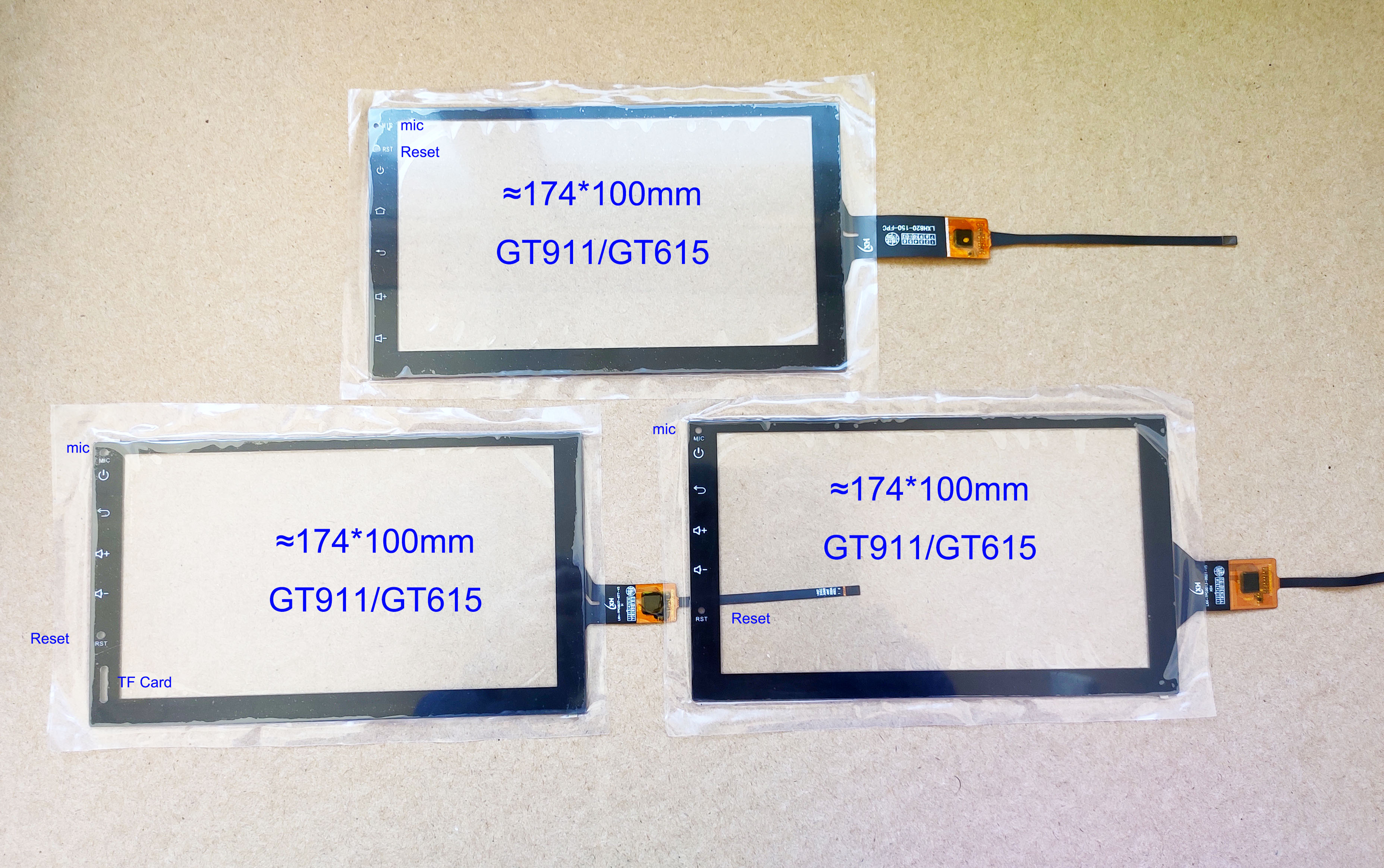 7inch Car Radio Sensors, digitizers Touch 174*100mm 6pin GT615 LXH820-150-FPC LXH-TPC0037-677-V3 H LXH-TPC0013-0021-V5 XDX