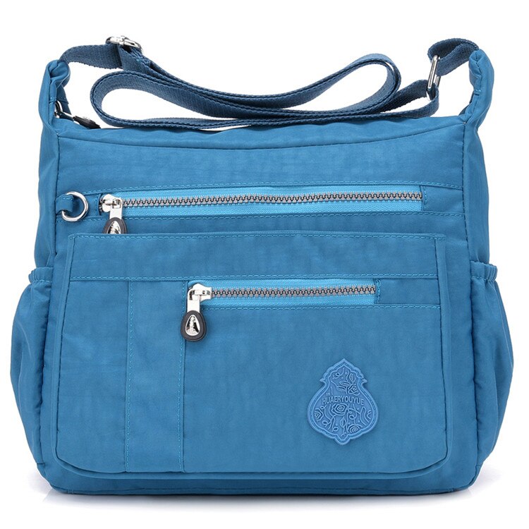 Sac messager pour femme, sac à bandoulière en nylon imperméable, sac à bandoulière décontracté pour filles, sacs à main en solde: Bleu