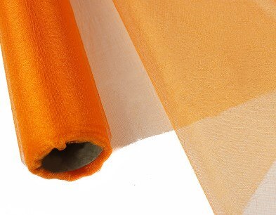 5 meter 500 x 65cm doorschijnende kristallen organza tule rol stof voor bruiloft feest huisdecoratie jaar decoratie doe-het-zelf naaien: Oranje