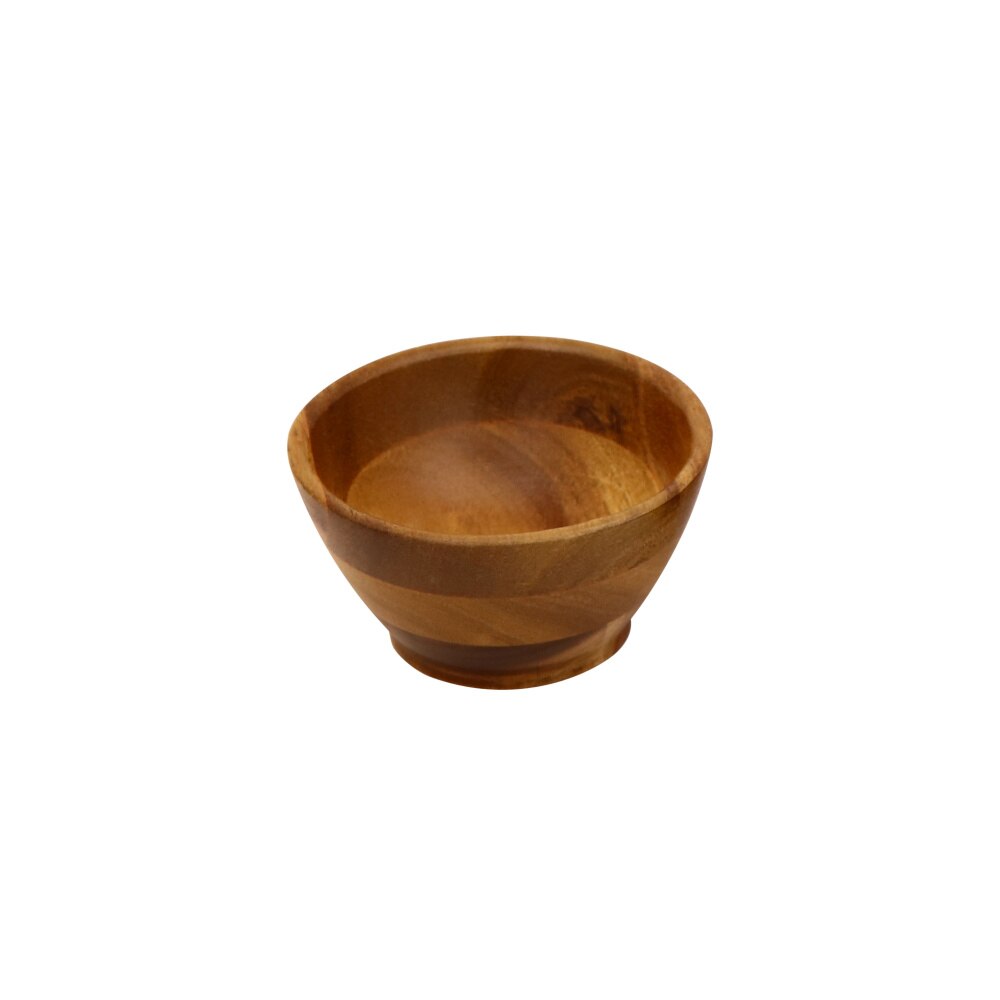 Jaswehome-cuenco de madera ecológico Natural, cuencos de fideo, arroz, sopa, postre, cuenco pequeño para niños, contenedor de alimentos, utensilios de madera: 1-piece bowl