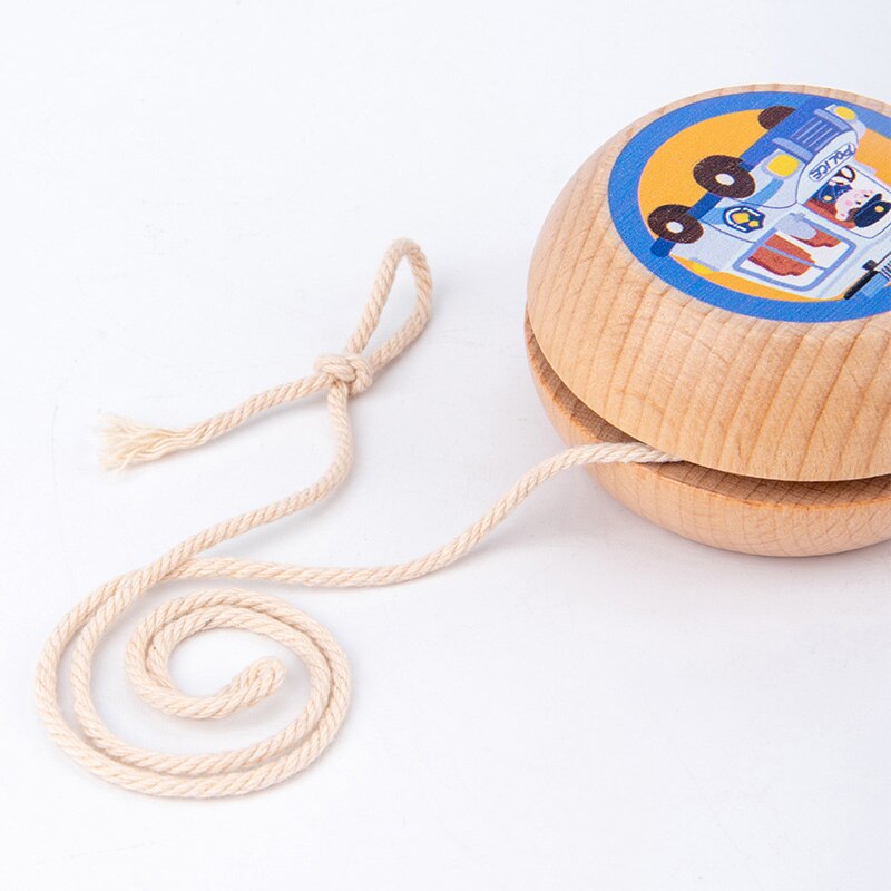 Bola de YOYO de dibujos animados de madera para niños, 6 estilos, juguetes para niños, agarre/movimiento, desarrollo de habilidad, juguetes clásicos chinos para niños