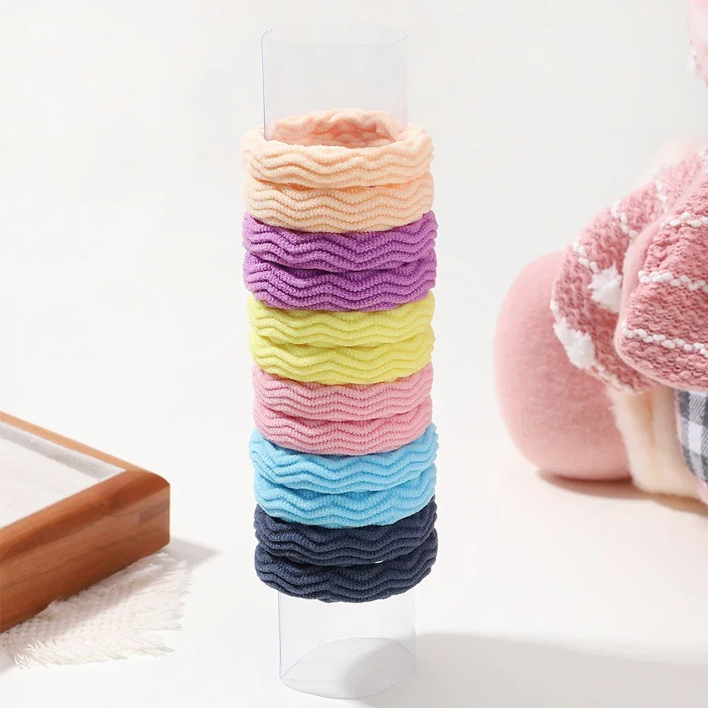 Gomas elásticas para el pelo para niña y mujer, cintas elásticas sencillas para el pelo, coletero, accesorios para el cabello, 12 piezas: Azul cielo