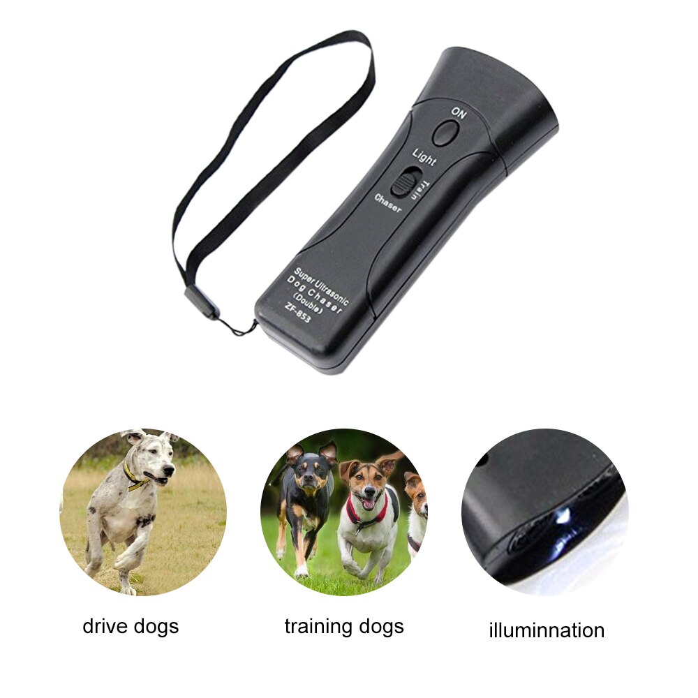 Dog Bark Stop Repeller Handheld Ultrasone Hond Repeller Anti Blaf Anti Blaffen Apparaat Met Led Zaklamp Dierbenodigdheden