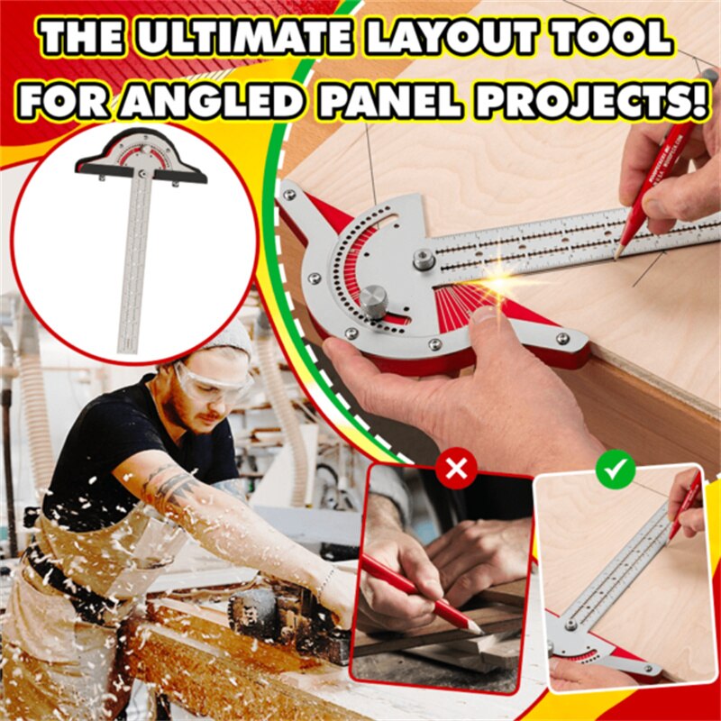 Woodworkers Edge Ruler Roof Measuring Angle Ruler Multi-function Tools for Carpentry Woodworking PR