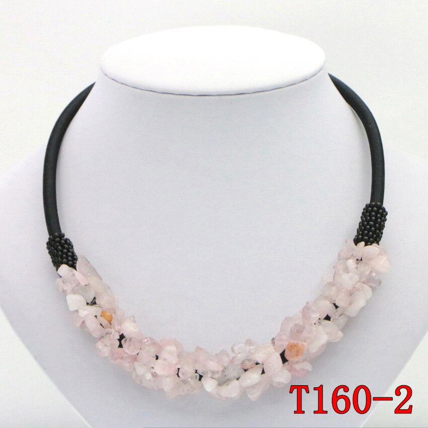 WUBIANLU 13 Styles Natural Spar Coral Tourmaline Lapis Lazuli Agates Aventurine Chokers Necklaces For Women Costume Jewelry: T160-2