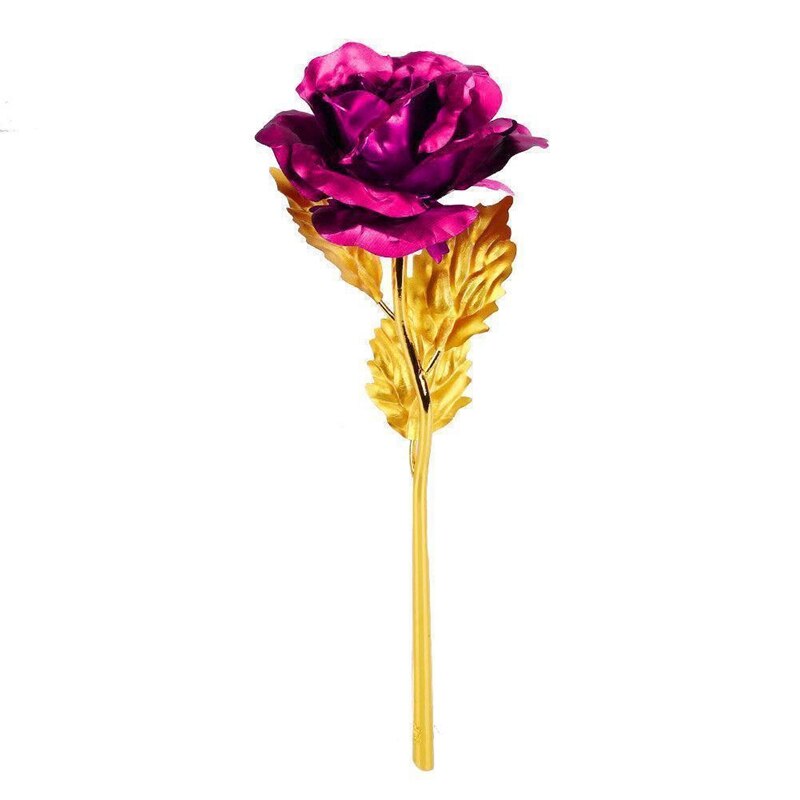 24k forgyldt gylden rose blomst valentinsdag bryllupsdag kæreste 6 farver til rådighed: Lyserød