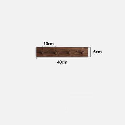 Solid Wood Brass Hook Clothes Hook Wall Entrance Wall Hanging After The Door Wall Mount Key Coat Hooks Walnut Wood: Walnut 4 hook
