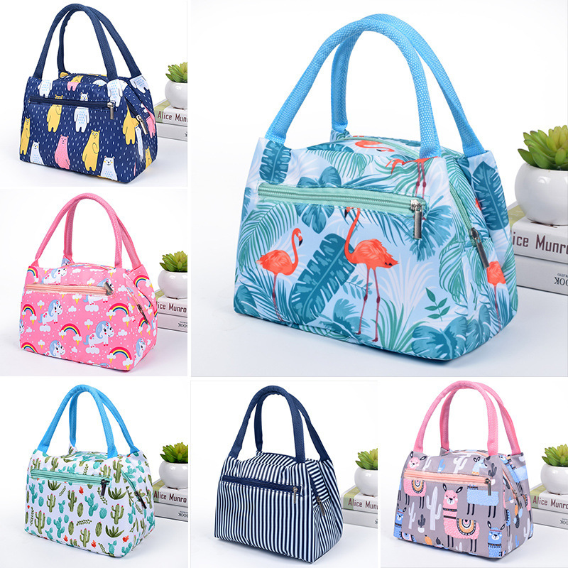 Portable Thermal Insulated Lunch Bag Cool Bag Picnic Adult Kids Lunch Box Food Storage Woman Waterproof Foil Zipper Bento Bag