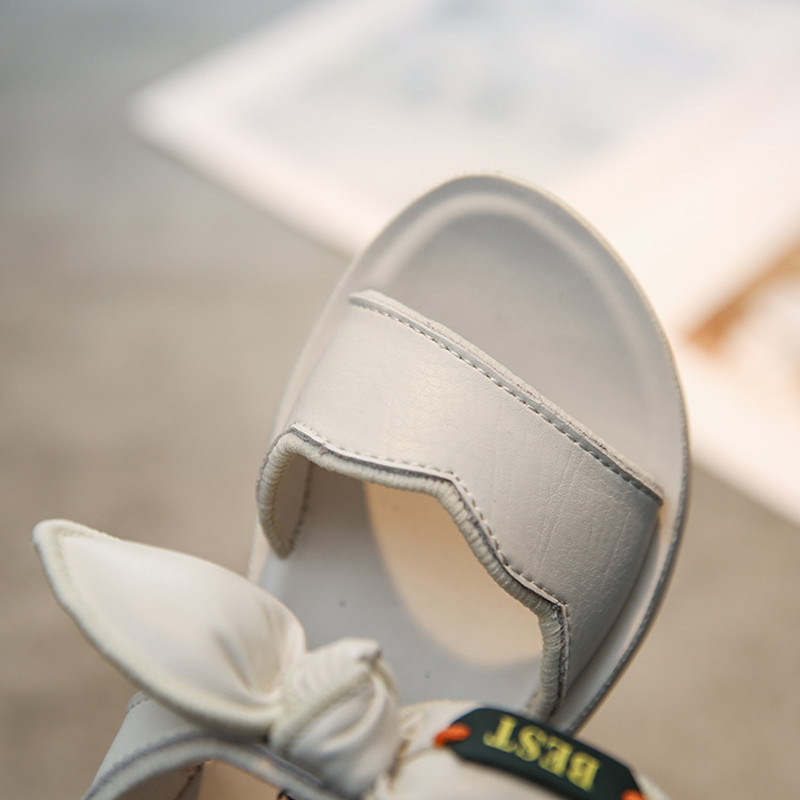 style Summer Girl Sandal beach Children Sandal bowknot princess sandal Kids Shoes white black pink Skidproof