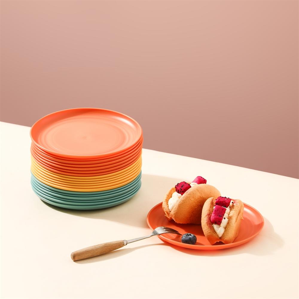 Piccoli piatti di plastica quadrati rotondi da 10 pezzi