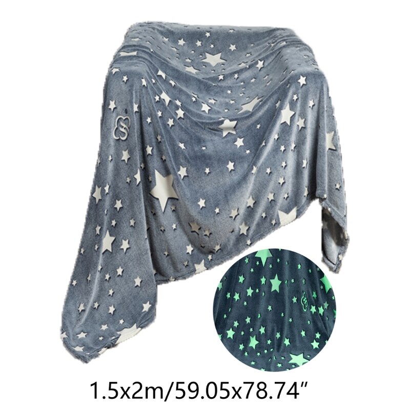Glow in The Dark Throw Blanket, Plush Soft, Glow Throw Blanket Double -Sided Flannel Fleece Sherpa, Fun for Kids: L