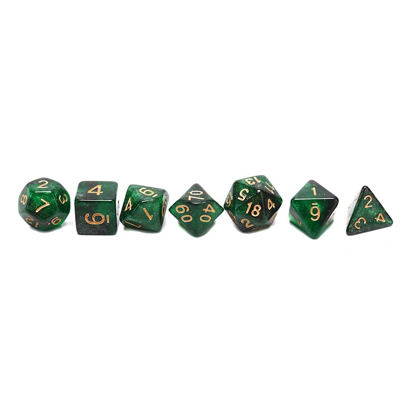 7 Stks/set Sterrenhemel Dobbelstenen Digitale Dice Game Polyhedral Multi Zijdige Acryl