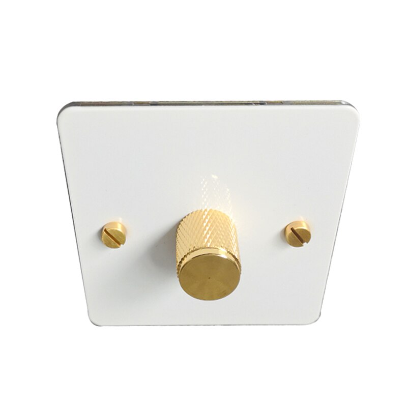 Wallpad simple LED gradateur interrupteur 1Gang électrique lumière luminosité régulateur Antique laiton norme ue avec griffes: WHITE-A