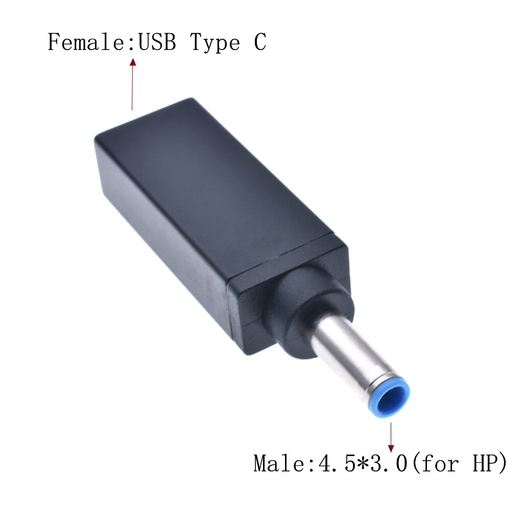 Usb 3.1 usb-c type-c bus  to 5.5 x 2.5mm 7.4 x 5.0mm 4.5 x 3.0mm dc strømforsyning stik konverter bus med pd simulation trigger: 4.0-3.0 til hk
