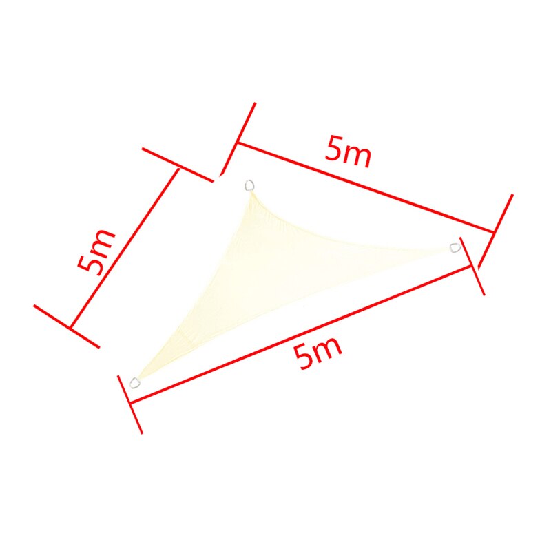 Waterproof Sun Shelter 300D Outdoor Yard Garden Shade Sails Triangle Large Swimming Patio Pool Canopy Camping Awning: 5mx5mx5m cream