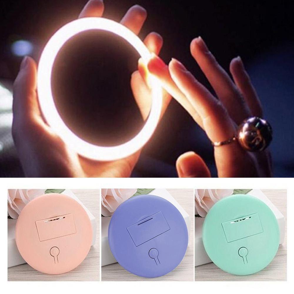 En-til-en mini opplyst sminkespeil bærbart led opplyst hd-sminke smartspeil